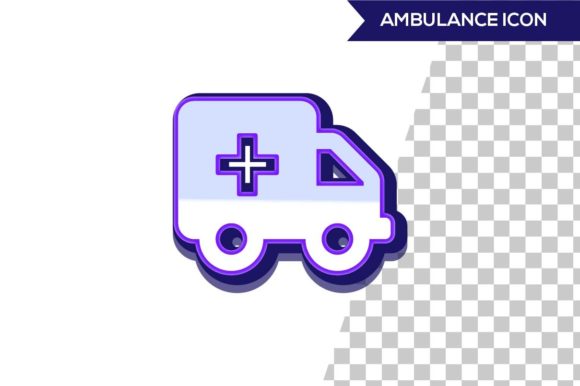3d Ambulance Icon Design Graphics for Crafters