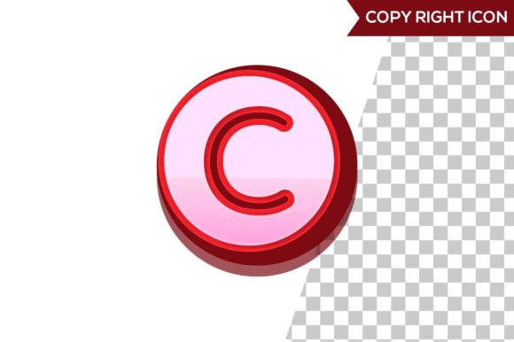 3D Copyright Icon Design for Modern Graphics and Icons