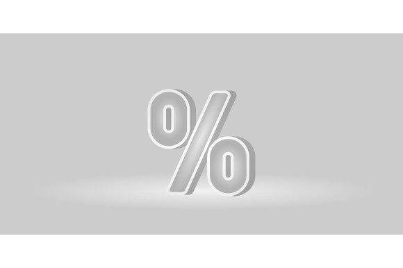 3d Realistic Percentage Design Vector for Graphics and Backgrounds