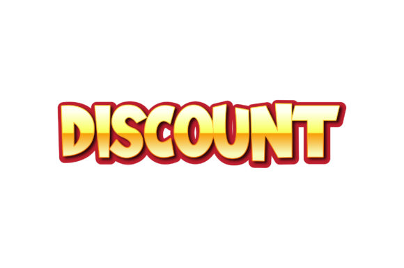 3D Text Design Vector of Discount Graphics for Crafters