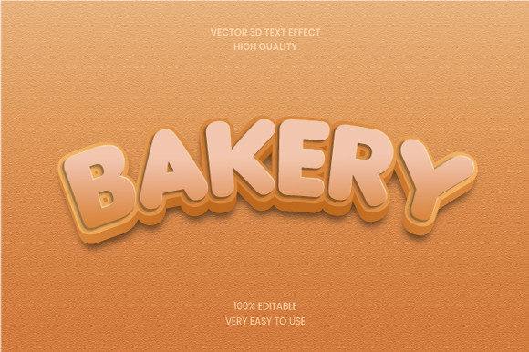 Bakery 3d Text Effect Graphic for Modern Graphics and Layer Styles