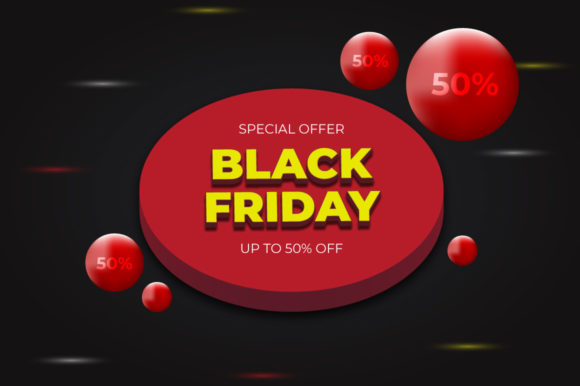 Black Friday 3D Style Banner Design for Graphics