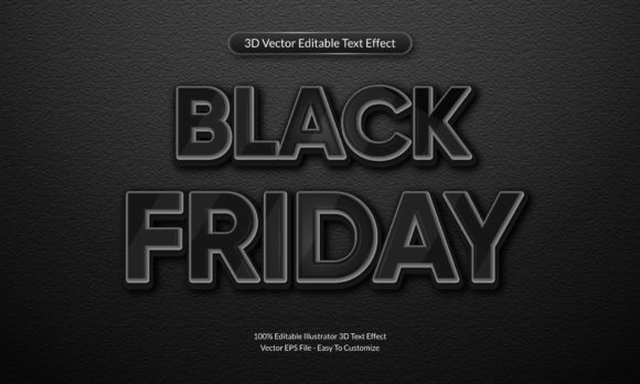 Black Friday 3D Text Effect Design for Graphics & Templates