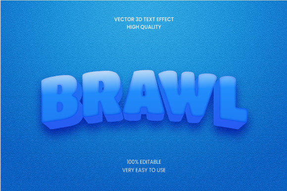 Brawl 3d Text Effect Graphic Mockup for Layer Styles and Graphics