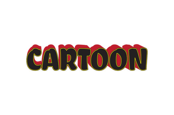 Cartoon 3D Text Effect Design Vector Review