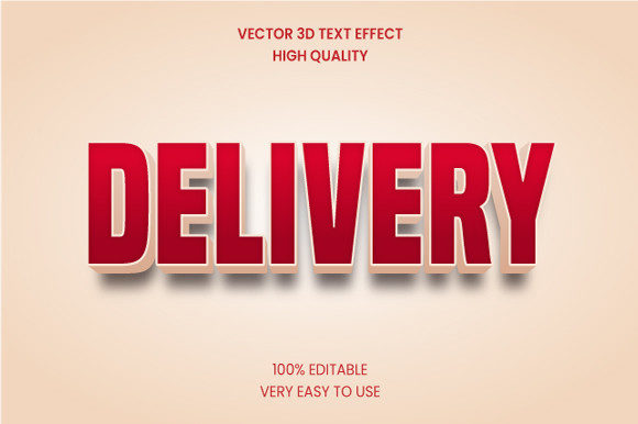 Delivery 3d Text Effect Mockup Graphic for Graphics & Layer Styles