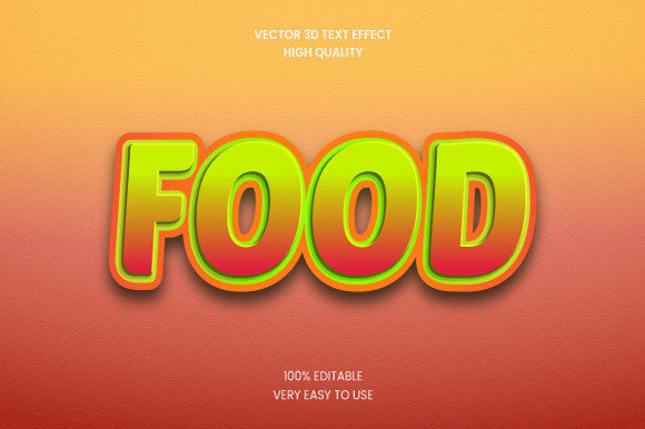 Food 3d Text Effect Mockup Graphic for Graphics and Layer Styles
