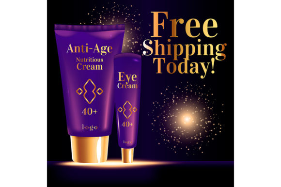 Free Shipping Today Realistic Vector Graphics for Branding