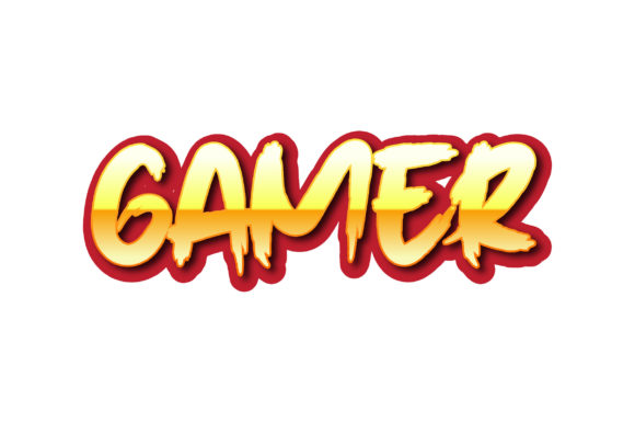 Gamer 3D Text Effect Design Vector for Graphics and Graphic Templates