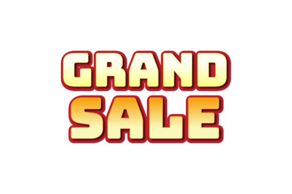 Grand Sale Text Design with 3d Effect for Graphics