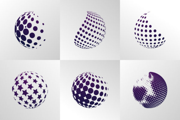 Halftone 3D Logo Design for Graphics and Logos