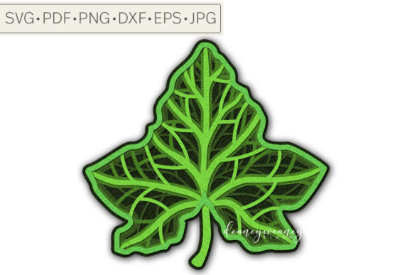 Ivy Leaf Multi-layer Mandala Design for Laser Cutting Wall Decor