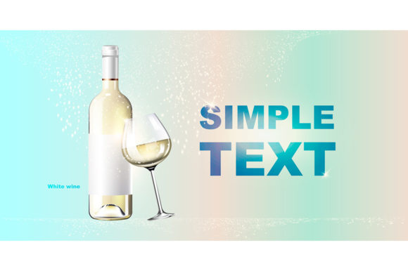 Light Golden Wine Realistic Vector Graphics for Crafts