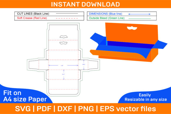 Lip Balm Box Dieline Template and 3D Box