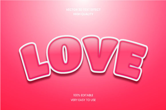 Love 3d Text Effect Mockup Graphic for Graphics and Layer Styles