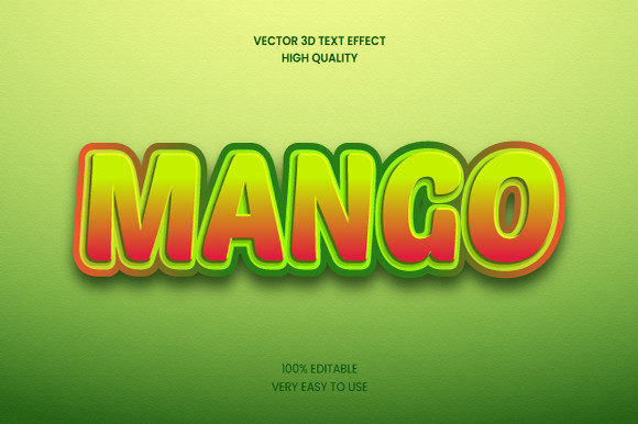 Mango 3d Text Effect Mockup Graphic for Graphics & Layer Styles