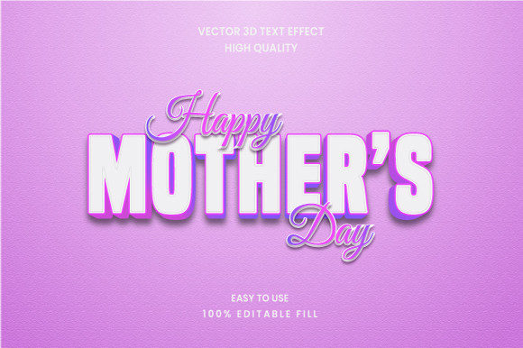 Mother s Day 3D Text Effect Graphic for Graphics & Layer Styles