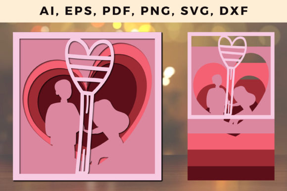 Multi Layer Valentine s Couple SVG for Laser Cutting