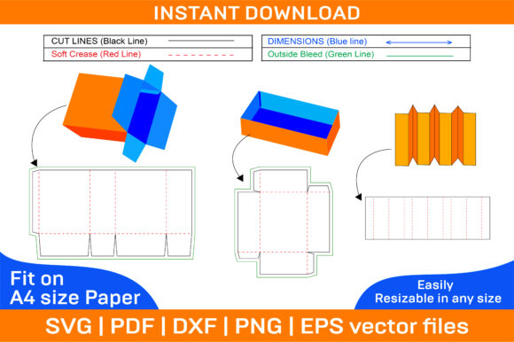 Pre-roll Kits Box Dieline Template for Graphics & Print Templates