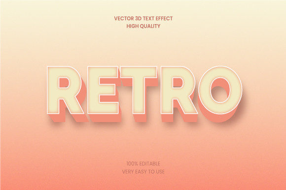 Retro 3d Text Effect Mockup Graphic for Graphics & Layer Styles