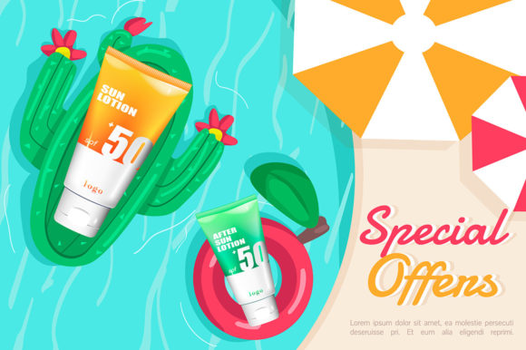 Special Offer Cosmetics Realistic Banner for Graphics & Graphic Templates
