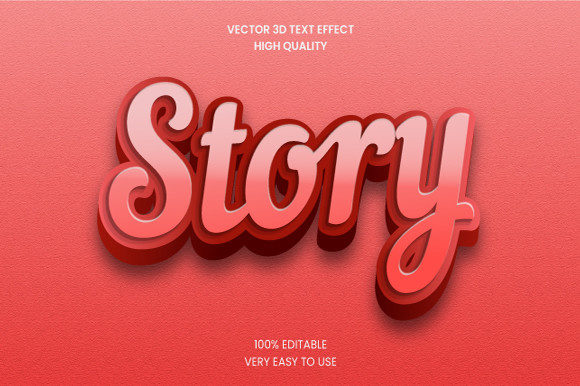 Story 3d Text Effect Mockup Graphic for Graphics and Layer Styles