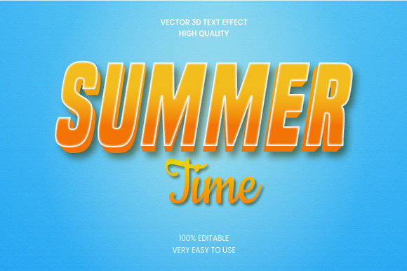 Summer 3d Text Effect Graphic for Layer Styles and Graphics