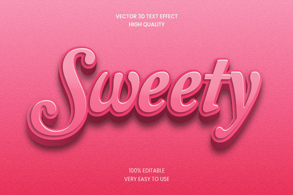 Sweety 3d Text Effect Mockup Graphic for Layer Styles and Graphics