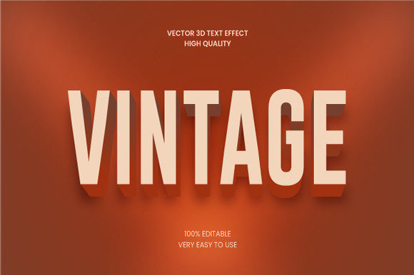 Vintage 3d Text Effect Mockup Graphic for Graphics & Layer Styles